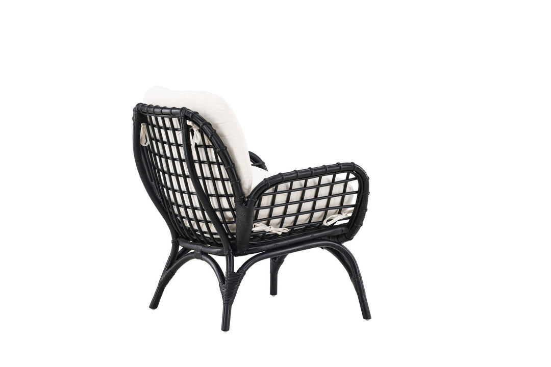 Venture Home Moana Single Chair - Black Rattan / White Spunpolyster