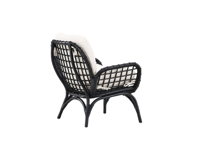Venture Home Moana Single Chair - Black Rattan / White Spunpolyster