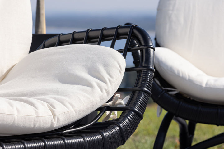 Venture Home Moana Single Chair - Black Rattan / White Spunpolyster