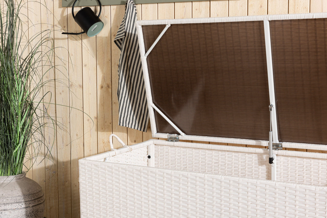 Venture Home London Cushionbox - White / White  Rattan