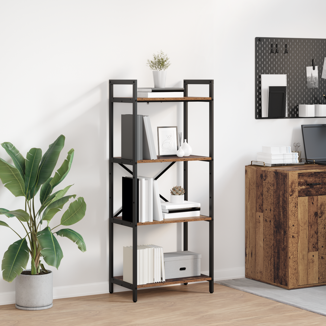 Bogreol Gammelt træ 56 x 34 x 133,5 cm Konstrueret træ