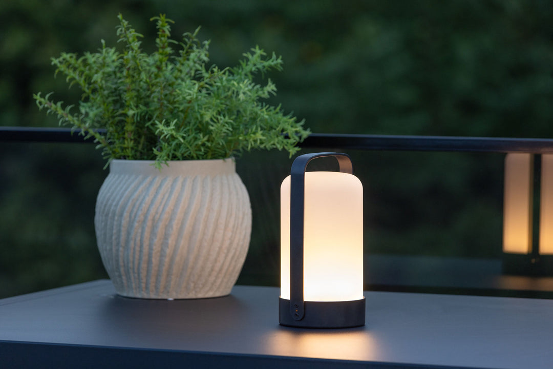 Venture Home Fern Table Lamp ø12*22cm - Black/white /