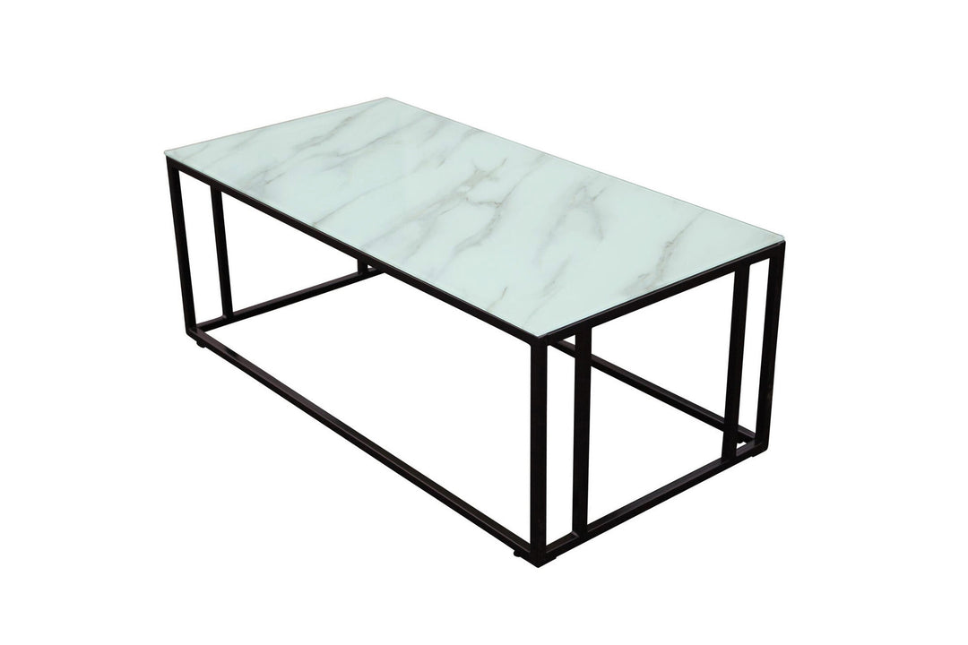Venture Home Rock 2.0 Soffbord - Svart / Glasmarmor 120*60*H45