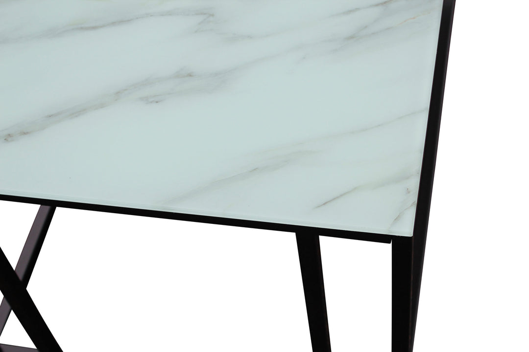 Venture Home Rock 2.0 Soffbord - Svart / Glasmarmor 120*60*H45