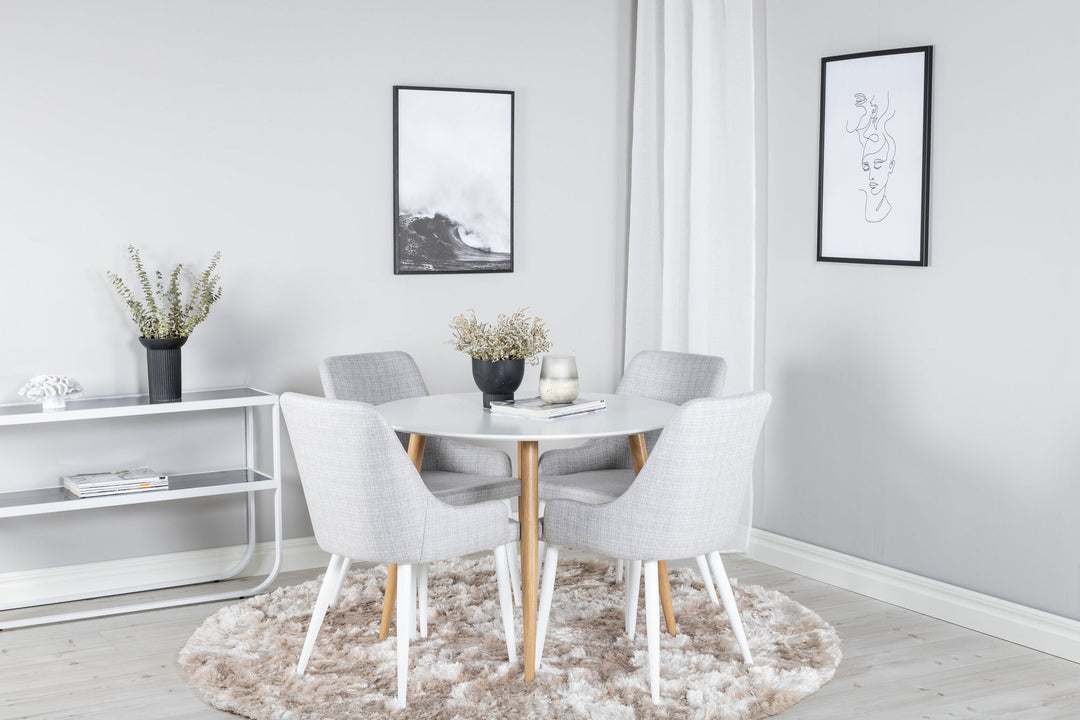 Venture Home Plaza Runt Matbord - Ek-Look / Vit - ø100*H75