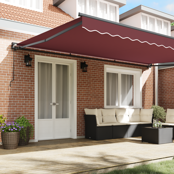 Markiseramme Bordeaux 500 × 300 cm Polyester med PU belægning