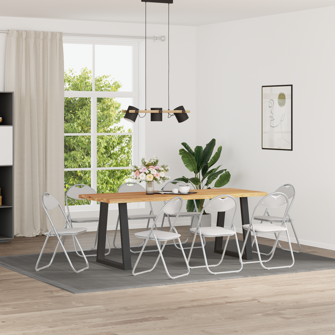 Sammenklappelig stol 8 pcs Hvid og Grå 48 x 43,5 x 81 cm