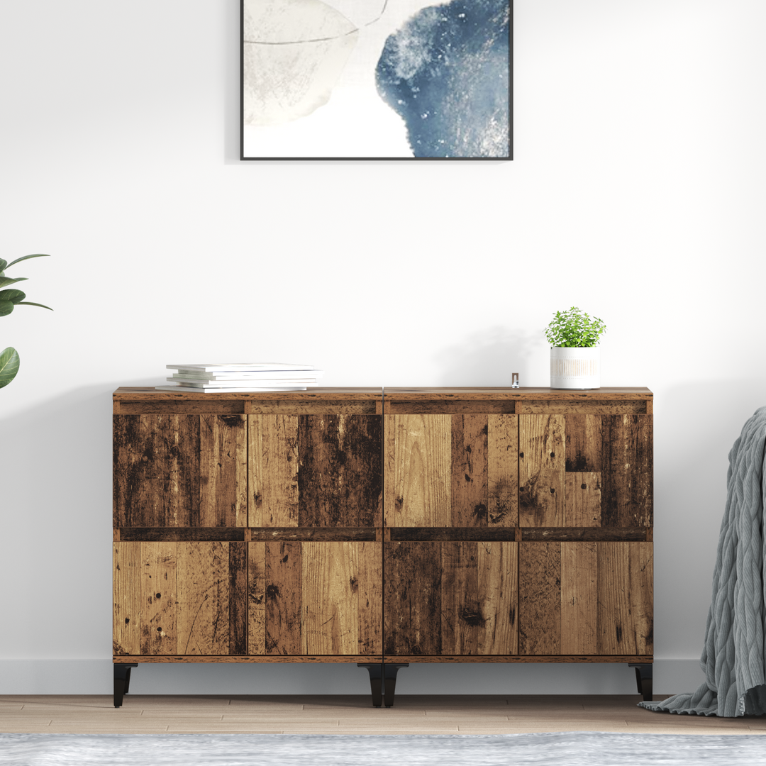 Sideboards 2 pcs Gammelt træ 60 x 35 x 70 cm Konstrueret træ