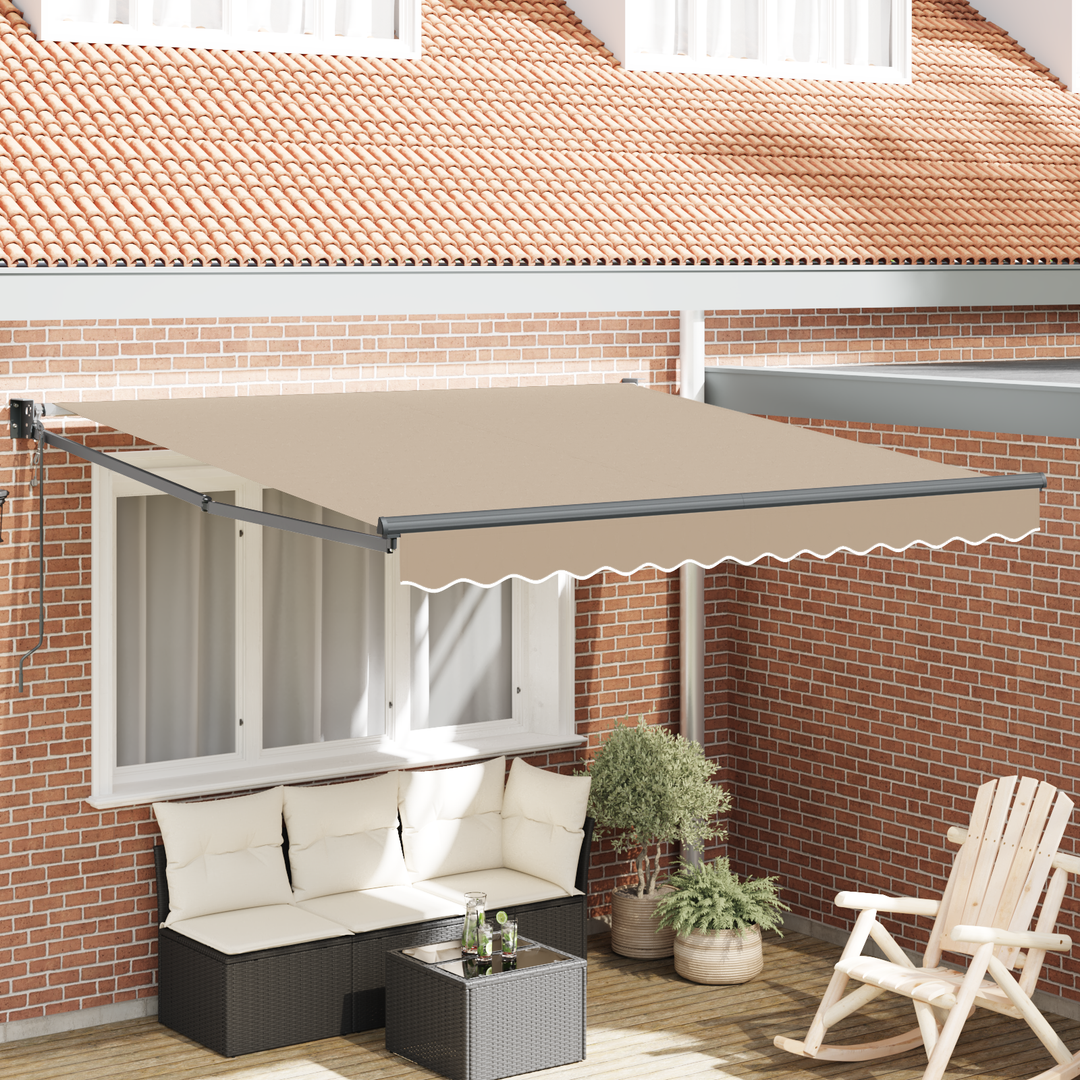 Udtrækkelig markise Beige 350 x 250 cm Polyester og metal