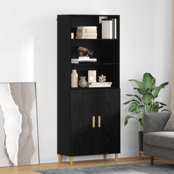 Highboard Sort eg 69,5 x 32,5 x 180 cm Konstrueret træ