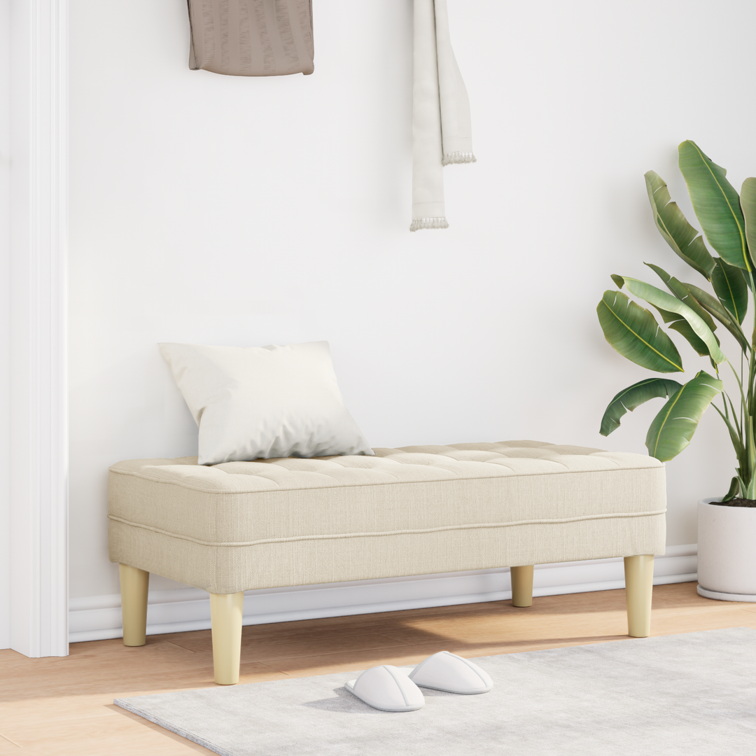 bænk med pude Linned 113 x 57 x 39 cm Stof