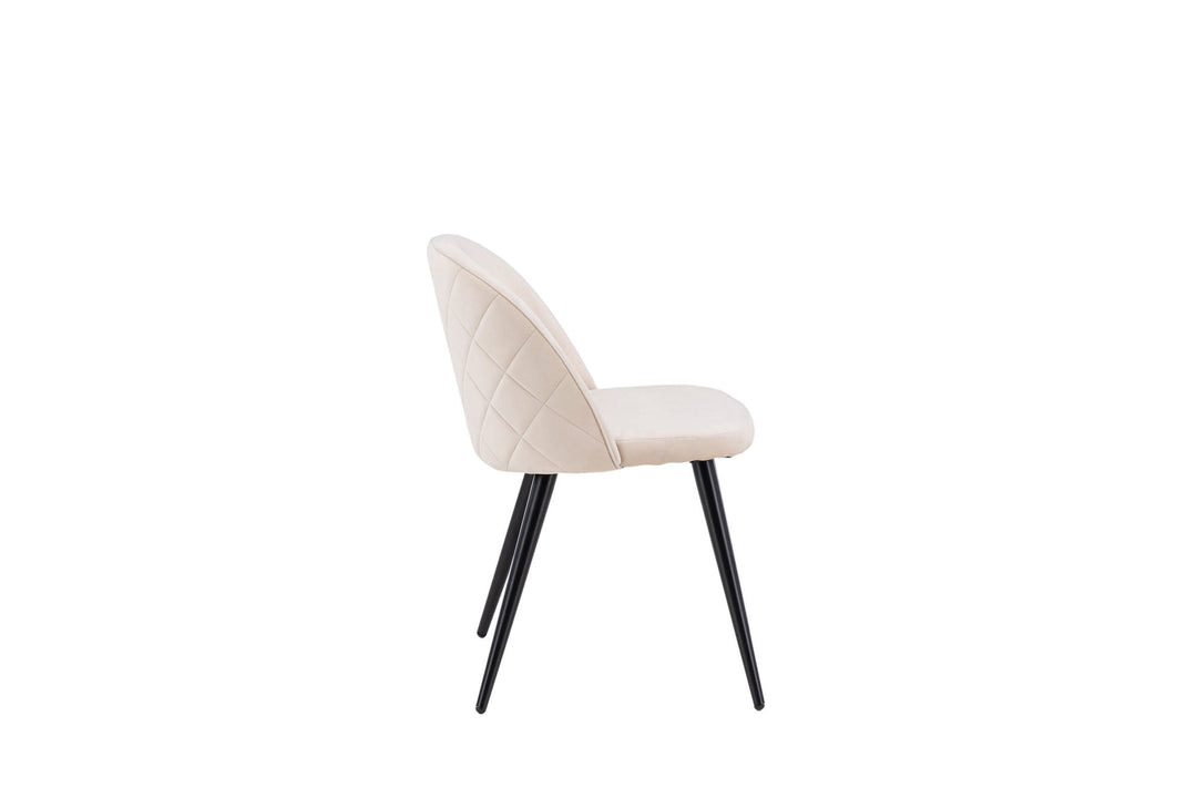 Venture Home Velvet Stitches Chair 2-pack - Black / Beige Velvet