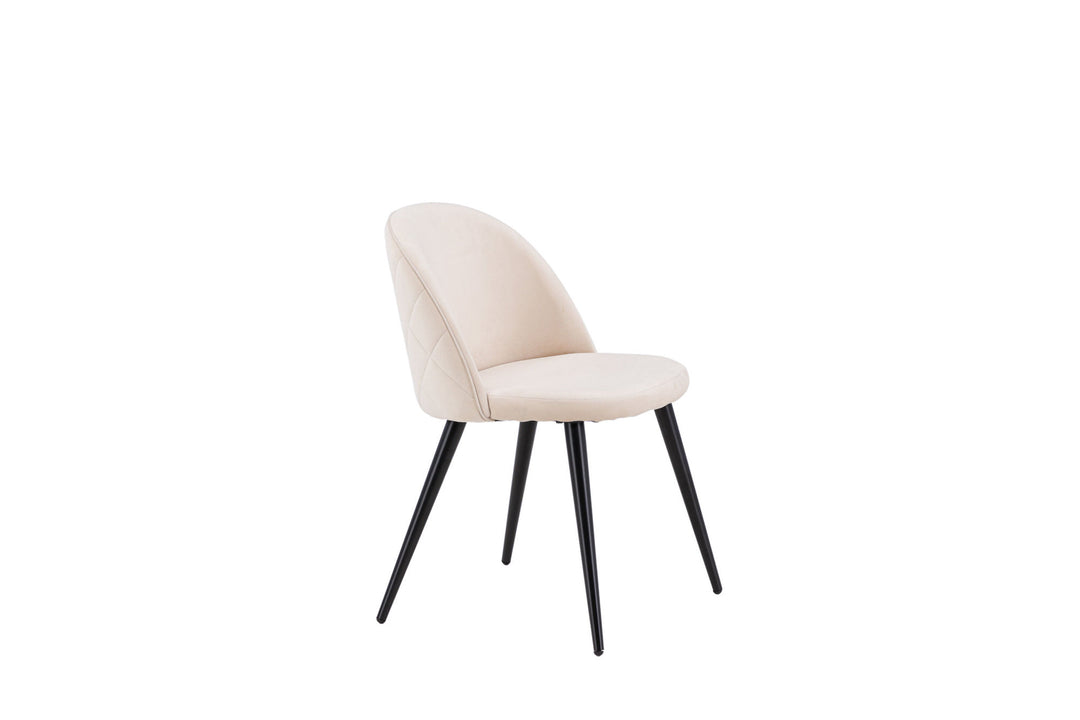Venture Home Velvet Stitches Chair 2-pack - Black / Beige Velvet