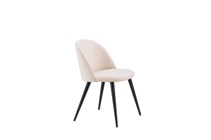 Venture Home Velvet Stitches Chair 2-pack - Black / Beige Velvet