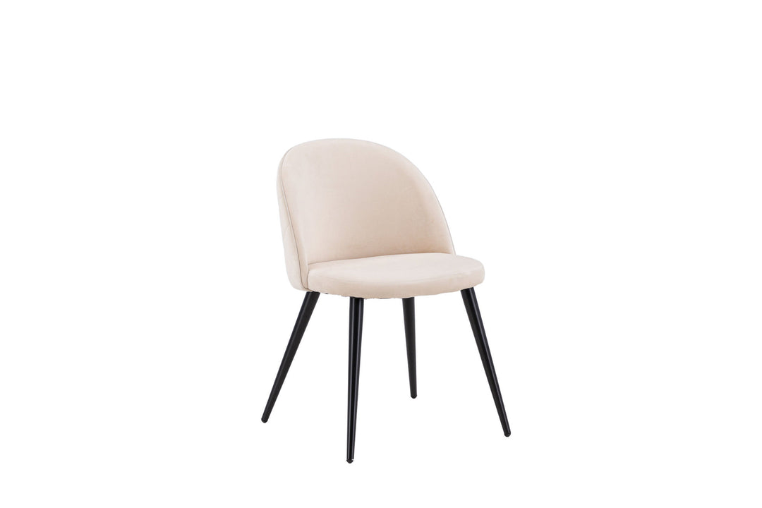 Venture Home Velvet Stitches Chair 2-pack - Black / Beige Velvet