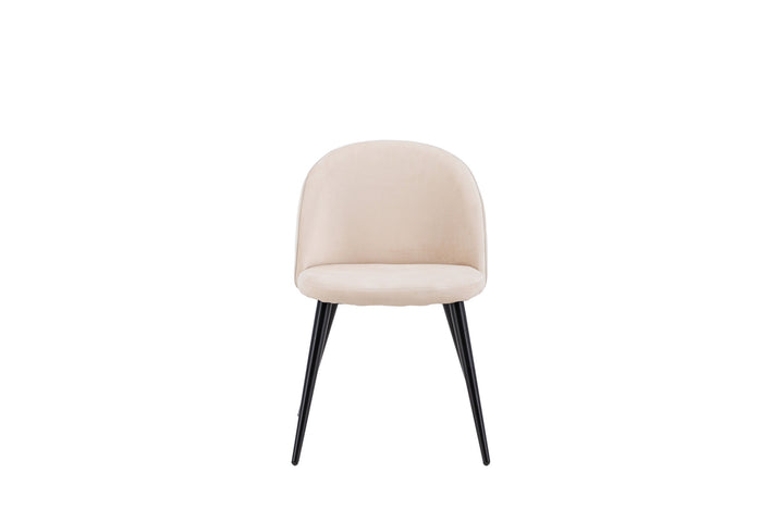 Venture Home Velvet Stitches Chair 2-pack - Black / Beige Velvet