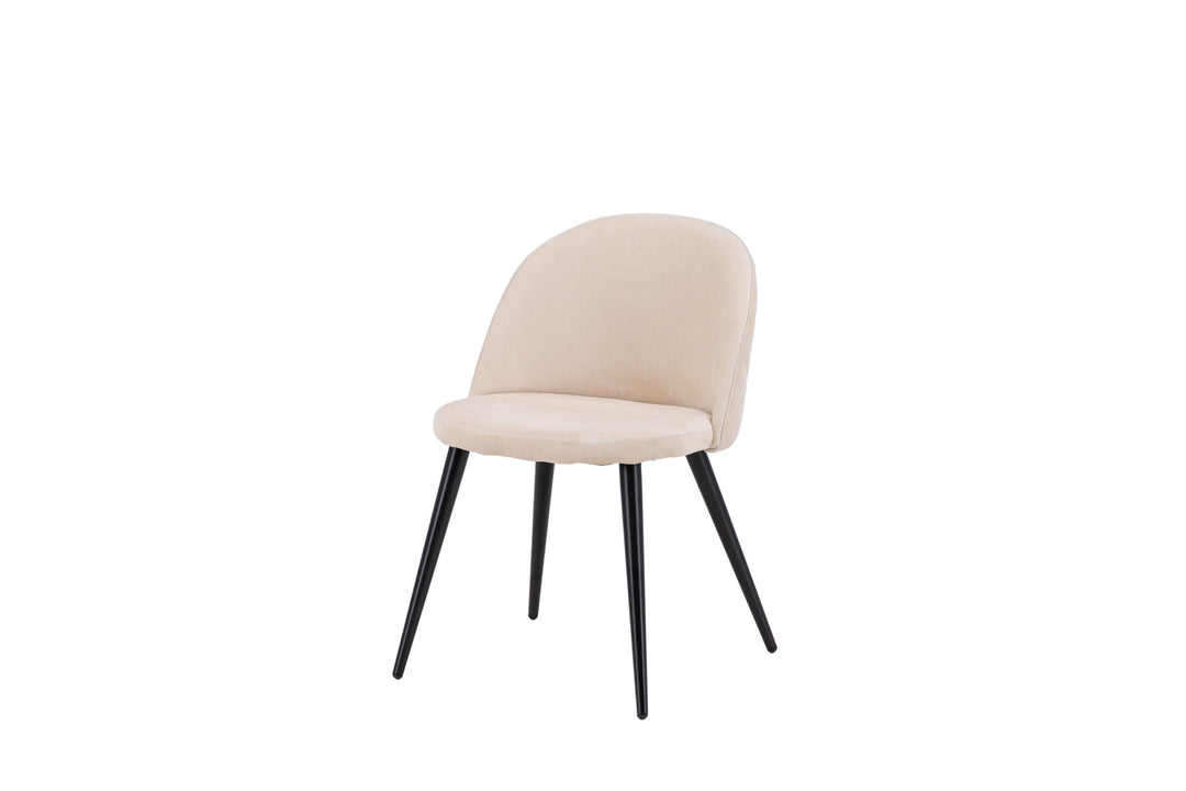 Venture Home Velvet Stitches Chair 2-pack - Black / Beige Velvet