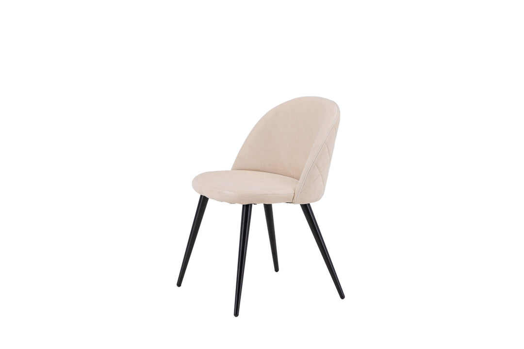 Venture Home Velvet Stitches Chair 2-pack - Black / Beige Velvet