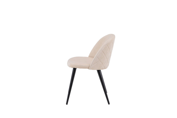 Venture Home Velvet Stitches Chair 2-pack - Black / Beige Velvet