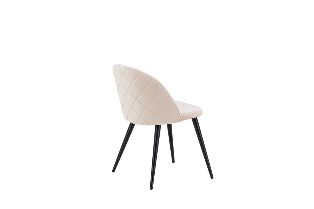 Venture Home Velvet Stitches Chair 2-pack - Black / Beige Velvet