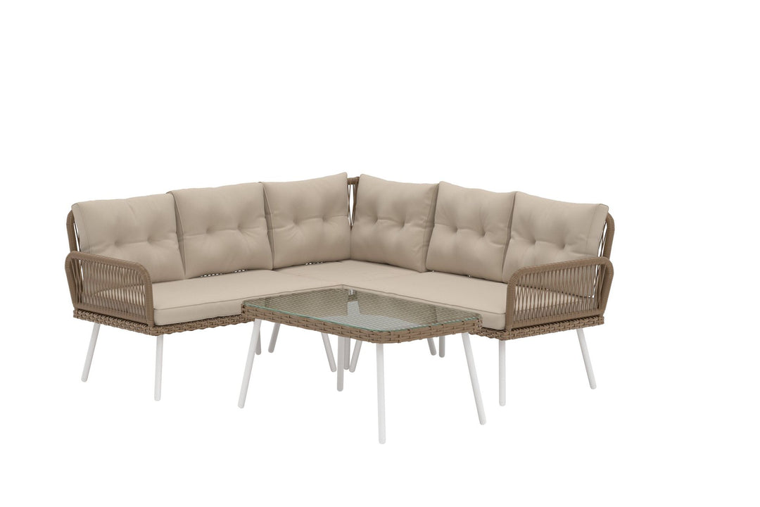 Venture Home Ibiza Corner Sofa set - Nature Wicker / Beige