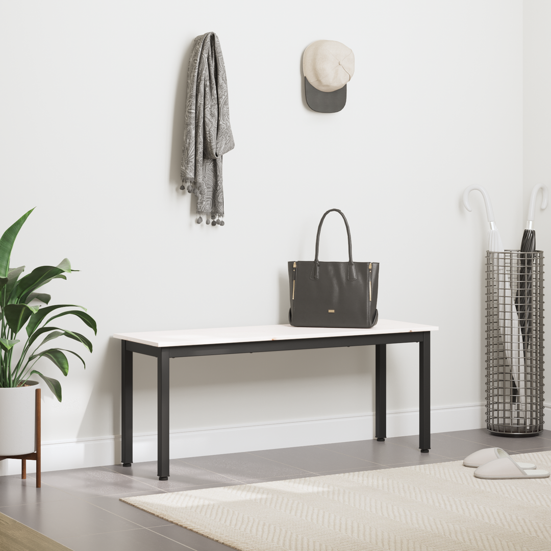 bænk Hvid 110 x 35 x 45 cm Massiv fyrretræ