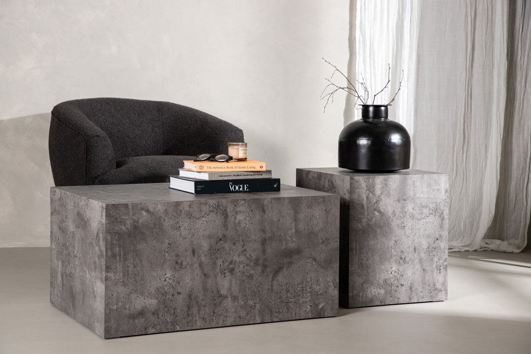 Venture Home York High Sofa Table - Grey / Marble look MDF +York Low Sofa Table - Grey / Marble look MDF _1