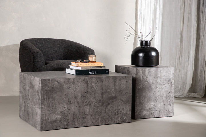 Venture Home York High Sofa Table - Grey / Marble look MDF +York Low Sofa Table - Grey / Marble look MDF _1