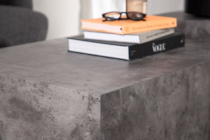Venture Home York High Sofa Table - Grey / Marble look MDF +York Low Sofa Table - Grey / Marble look MDF _1