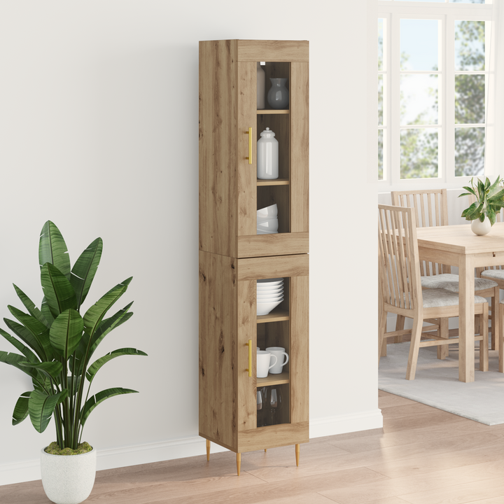 Highboard 2 pcs Artisan Egetræ Glas