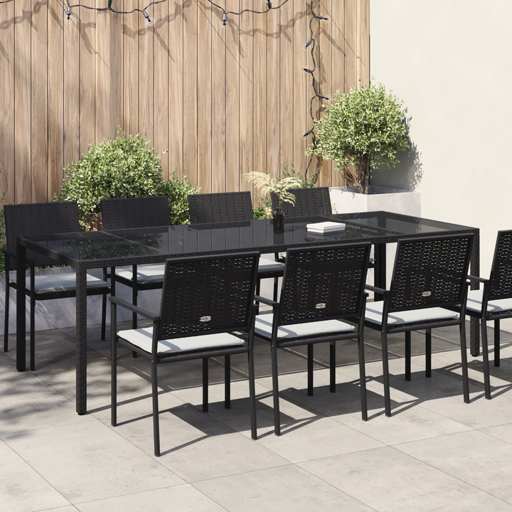 Havemøbel Bord Ren Sort 250 x 100 x 75 cm polyrattan