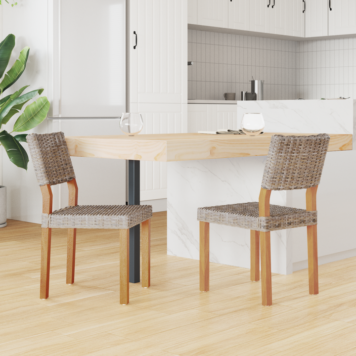 Spisestuestol 2 pcs Kubu rattan Kubu Grå 46 x 55 x 84 cm
