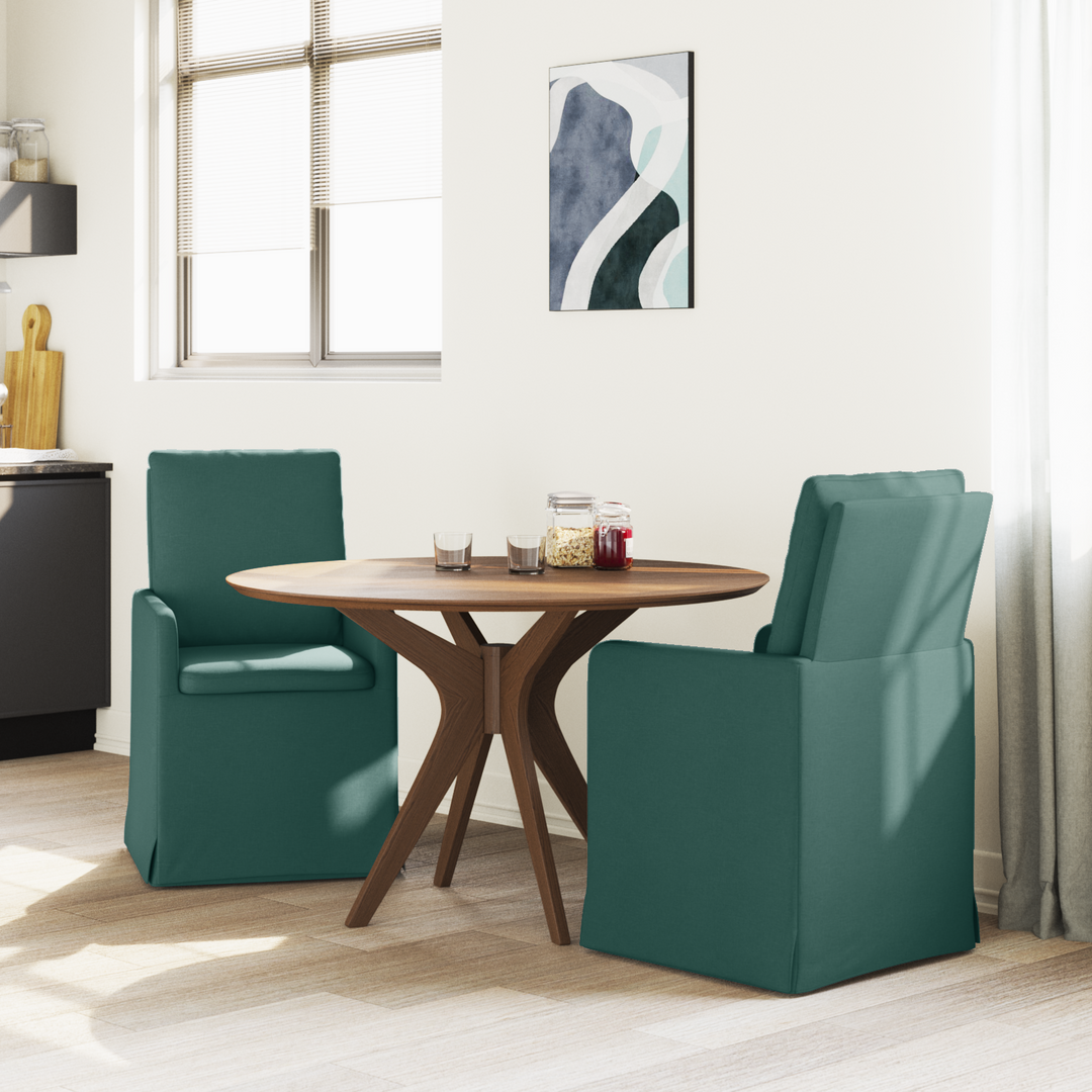 Spisestole 2 pcs Mørkegrøn 57 x 67 x 98 cm Stof