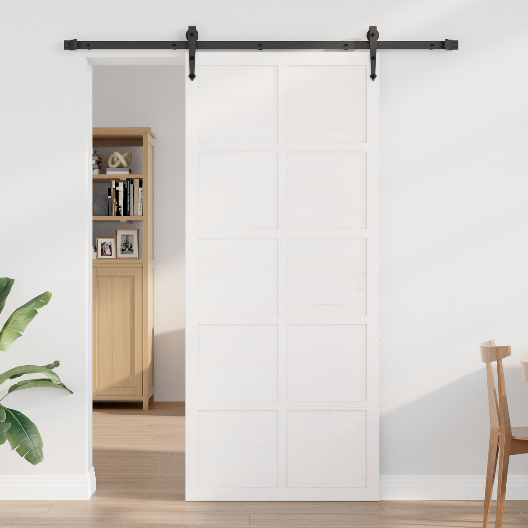 Ladedør Hvid 90 x 2,5 x 208 cm Massivt fyrretræ