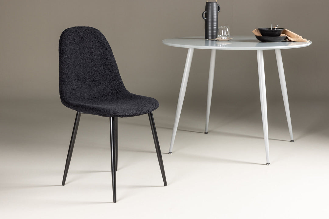 Venture Home Polar Dining Chair 2-pack - Black  / Black Teddy / FSC 100%