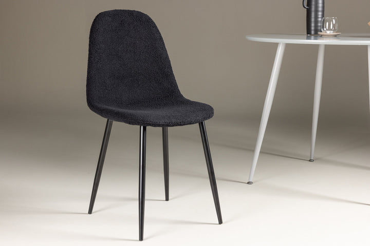 Venture Home Polar Dining Chair 2-pack - Black  / Black Teddy / FSC 100%