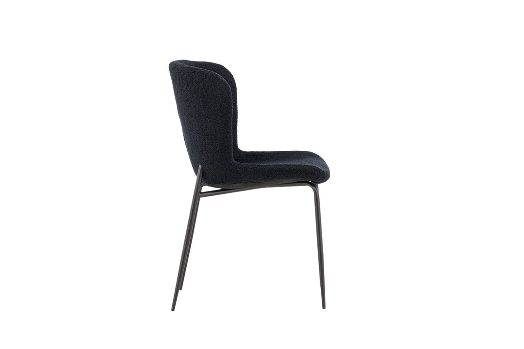 Venture Home Modesto Dining Chair 2-pack - Black /  Black Teddy
