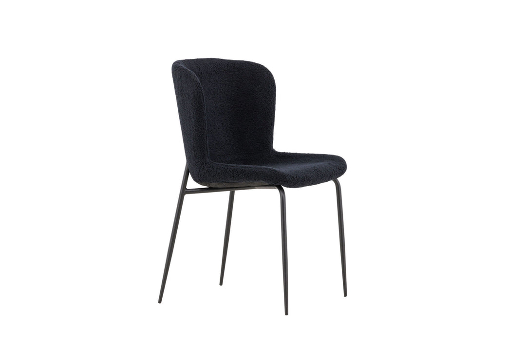 Venture Home Modesto Dining Chair 2-pack - Black /  Black Teddy
