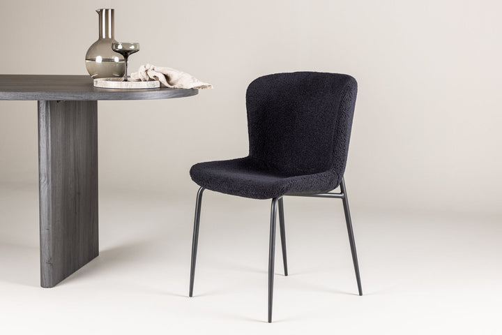 Venture Home Modesto Dining Chair 2-pack - Black /  Black Teddy