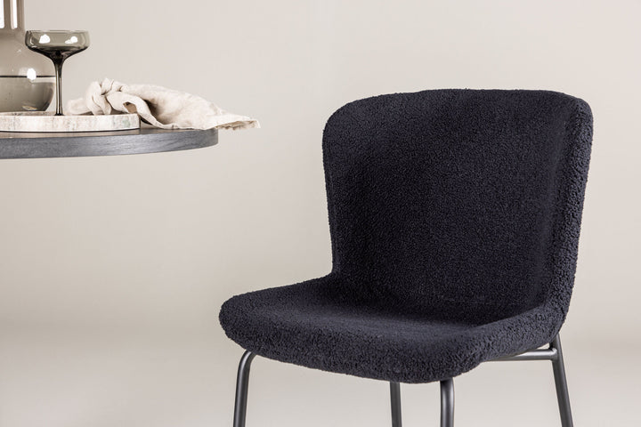 Venture Home Modesto Dining Chair 2-pack - Black /  Black Teddy