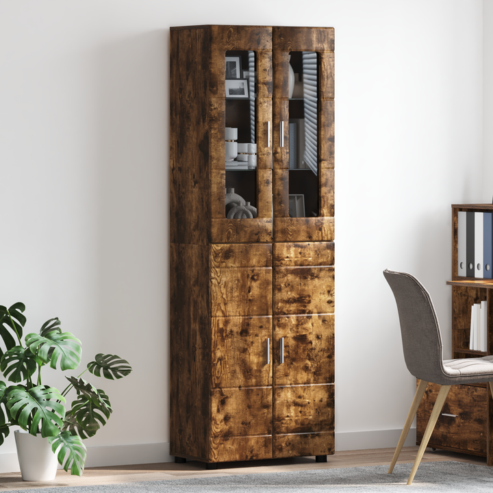 Highboard FLORIN Røget eg 60 x 35 x 182 cm Konstrueret træ