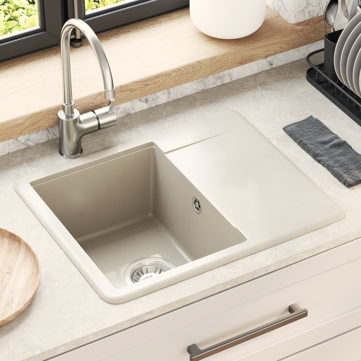 Vask Beige 560 x 460 mm 80% Kvarts og 20% Resin