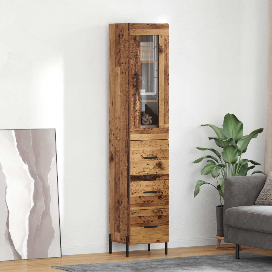 Highboard Gammelt træ 34,5 x 34 x 180 cm Konstrueret træ