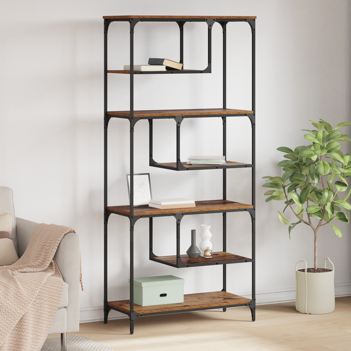 Bogreol Gammelt træ 81 x 36 x 176 cm Konstrueret træ