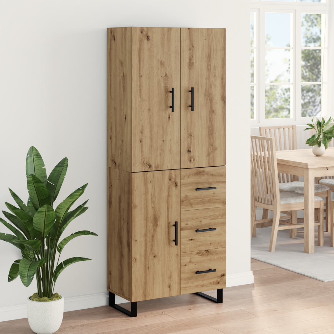 Highboard med skuffe 2 pcs Artisan Egetræ 69,5 x 34 x 180 cm