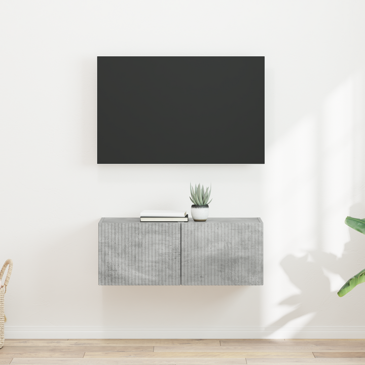TV vægskab 2 pcs Beton 39 x 31 x 29,5 cm Konstrueret træ