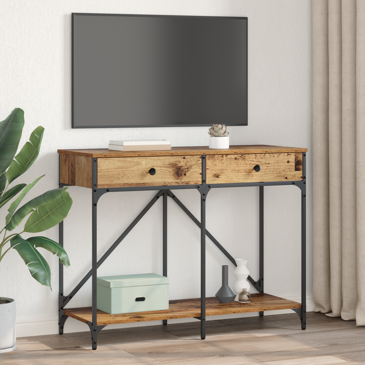 Konsolbord Gammelt træ 100 x 39 x 78,5 cm Konstrueret træ