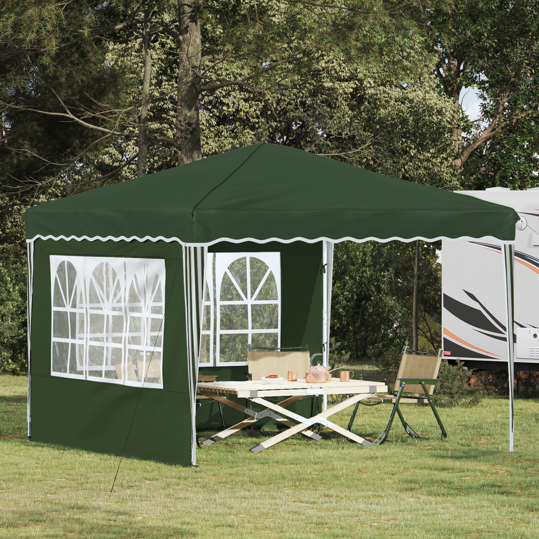 Pop-up Festtelt 288 x 288 x 245 cm Grøn Oxford stof