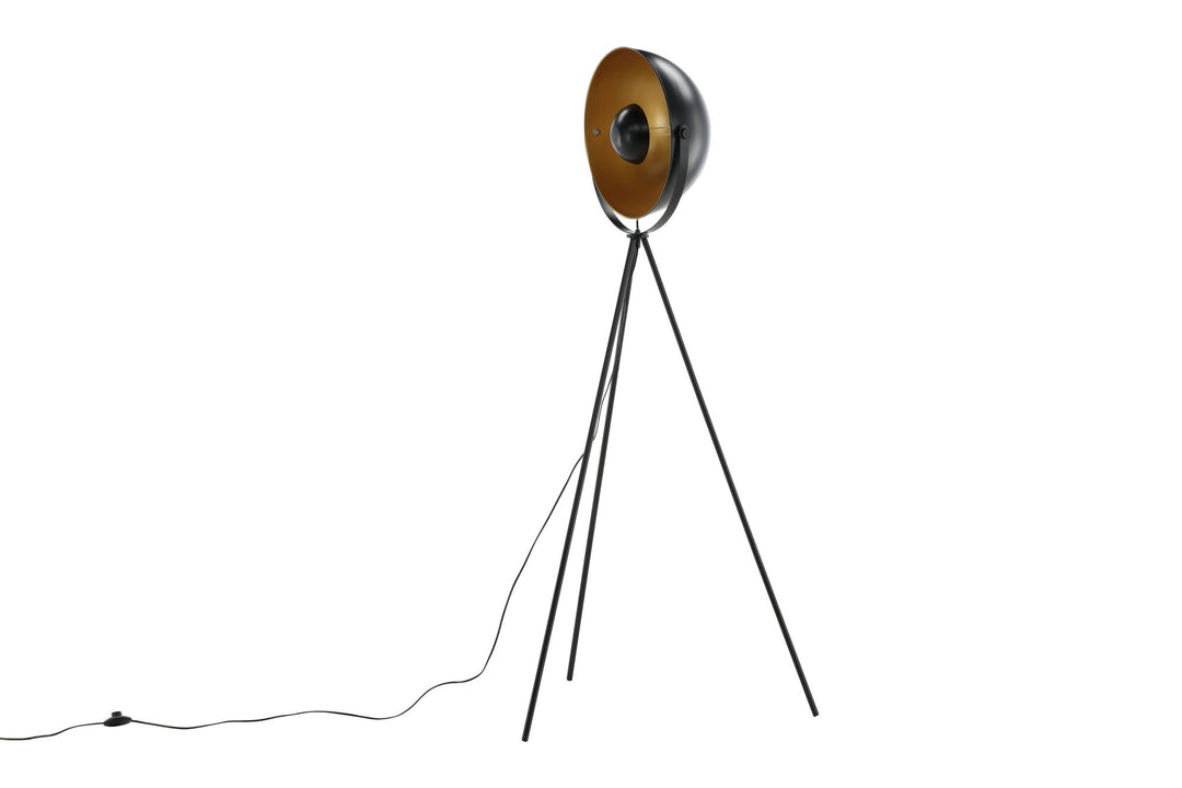 Venture Home Search -Floor Lamp - Black/Black / Brass