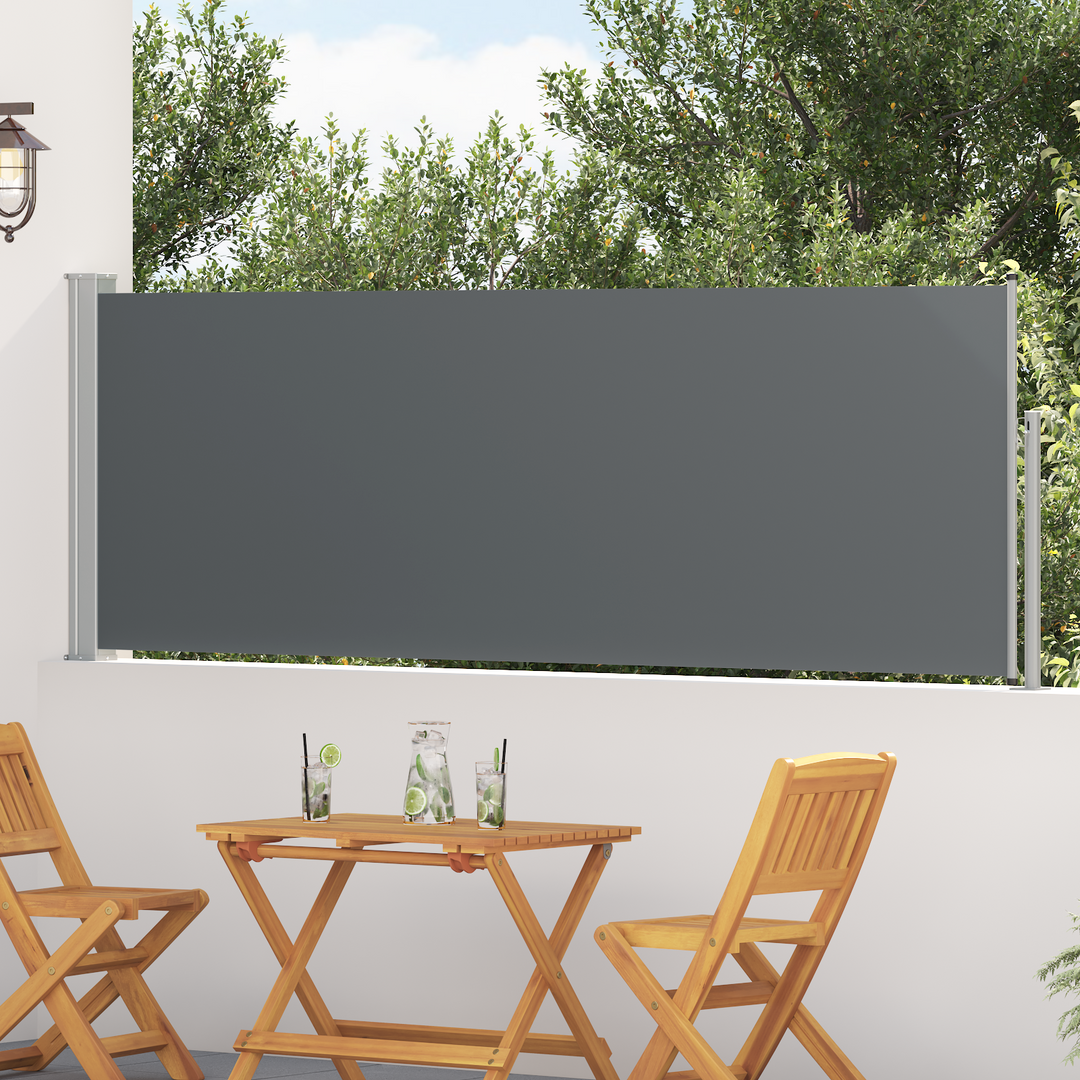 Udtrækkeligt side-markise Antracit 300 x 100 cm Polyester